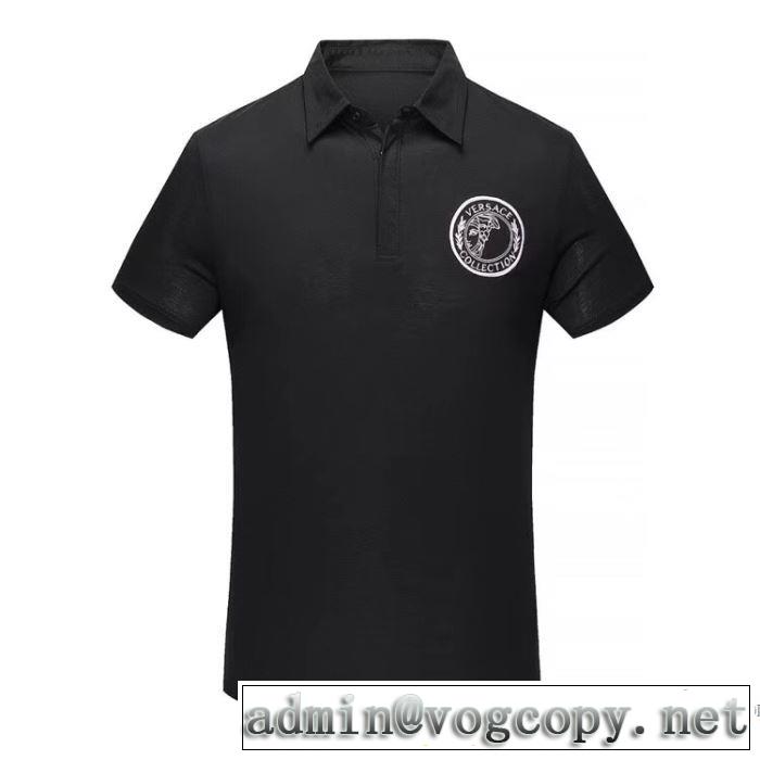  良好品 半袖Tシャツ 細身のシルエット 3色可選 2018春夏新作 ヴェルサーチ VERSACE