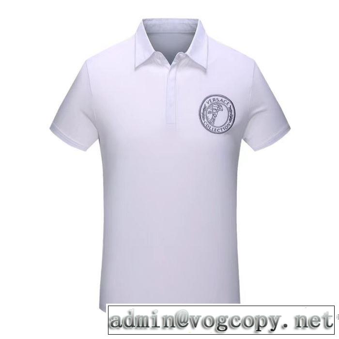 良好品 半袖Tシャツ 細身のシルエット 3色可選 2018春夏新作 ヴェルサーチ VERSACE