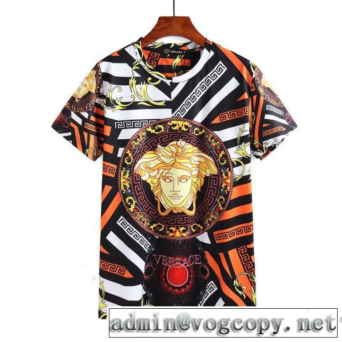 2018春夏新作 ストリートファッション ヴェルサーチ VERSACE 吸汗性に優れ 半袖Tシャツ