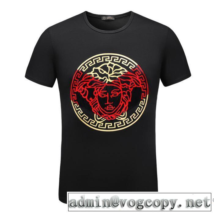 注目美品 2018春夏新作 通気性に優れた ヴェルサーチ VERSACE 3色可選 半袖Tシャツ