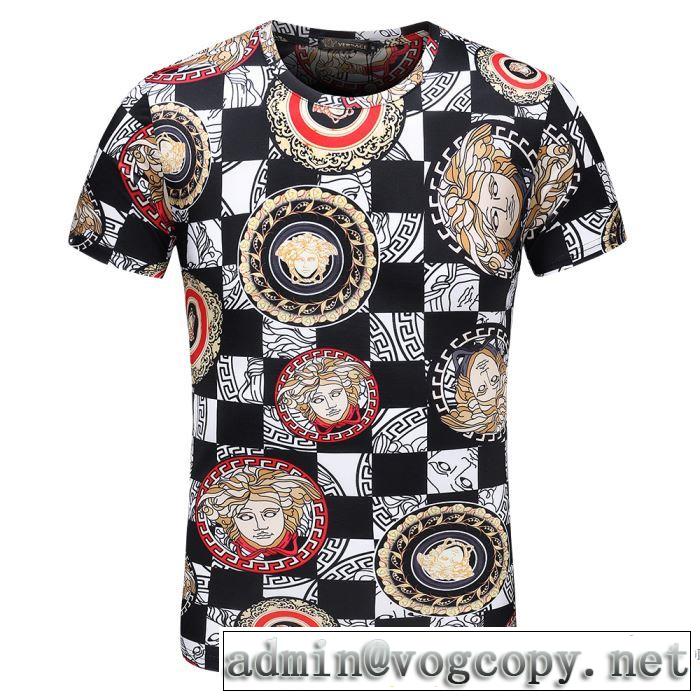 ファッションスタッズ 2018春夏新作 お洒落に魅せる ヴェルサーチ VERSACE 2色可選 半袖Tシャツ