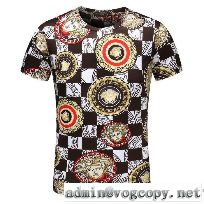 ファッションスタッズ 2018春夏新作 お洒落に魅せる ヴェルサーチ VERSACE 2色可選 半袖Tシャツ