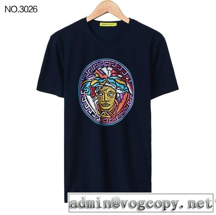 4色可選 半袖Tシャツ 2018春夏新作 吸汗速乾 ヴェルサーチ VERSACE 今季爆発的な人気