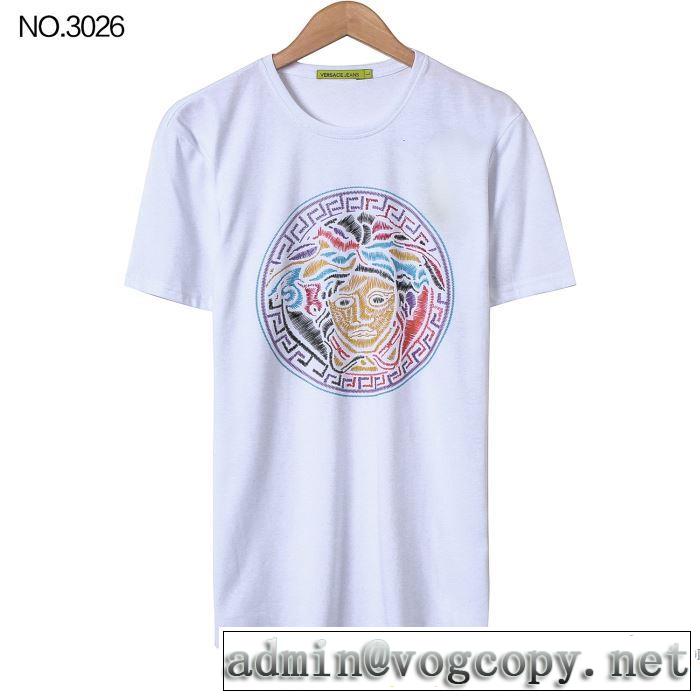 4色可選 半袖Tシャツ 2018春夏新作 吸汗速乾 ヴェルサーチ VERSACE 今季爆発的な人気