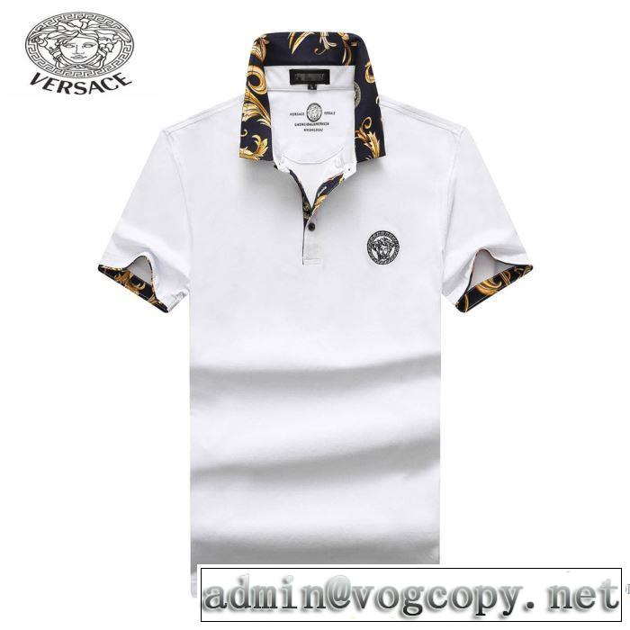 2018春夏新作 肌に馴染みやすい ヴェルサーチ VERSACE 3色可選 半袖Tシャツ 欧米韓流