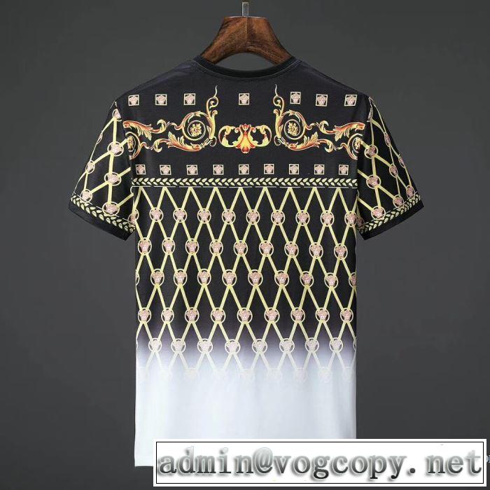 ヴェルサーチ VERSACE 半袖Tシャツ 2018春夏新作 快適な着心地 華やかさ満点