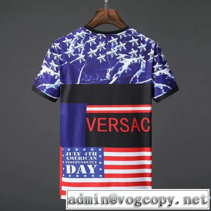 モデル大絶賛 2018春夏新作 自然な肌触り 半袖Tシャツ ヴェルサーチ VERSACE