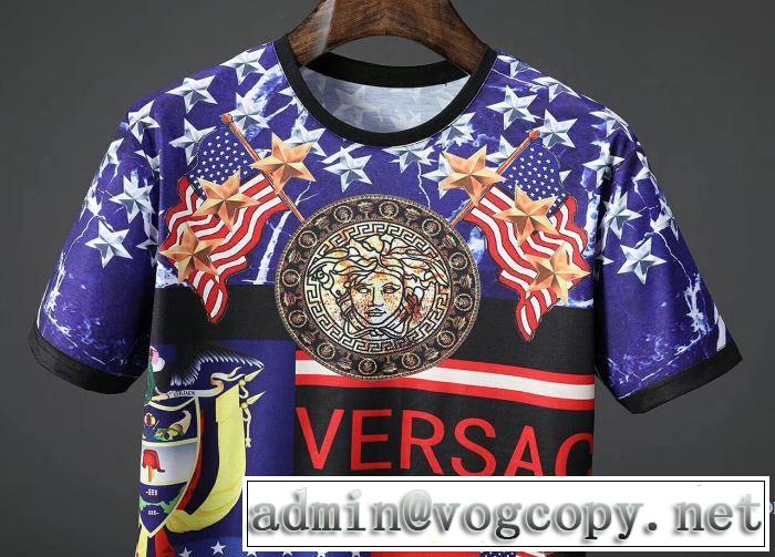 モデル大絶賛 2018春夏新作 自然な肌触り 半袖Tシャツ ヴェルサーチ VERSACE