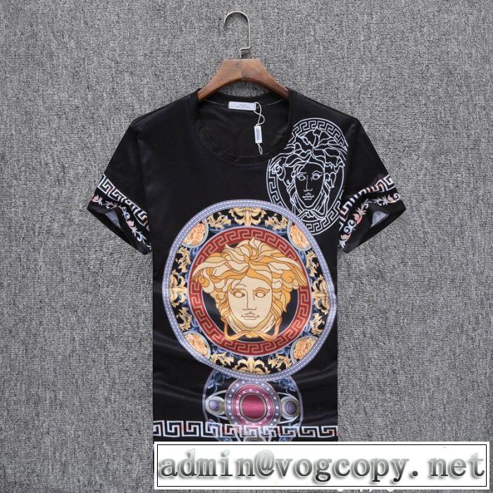 ヴェルサーチ VERSACE 人目を引く存在感 半袖Tシャツ 3色可選 2018【SALE！】