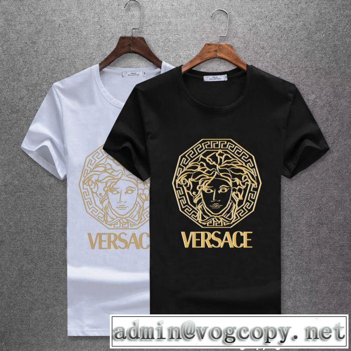 主役級のアイテム 品良く ヴェルサーチ VERSACE 18ＳＳ美品 半袖Tシャツ 2色可選