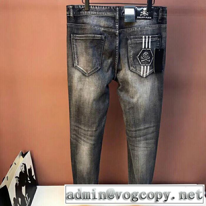 2018新作 希少価値大 PHILIPP PLEIN 2018新作 デニムパンツ スリムフィット