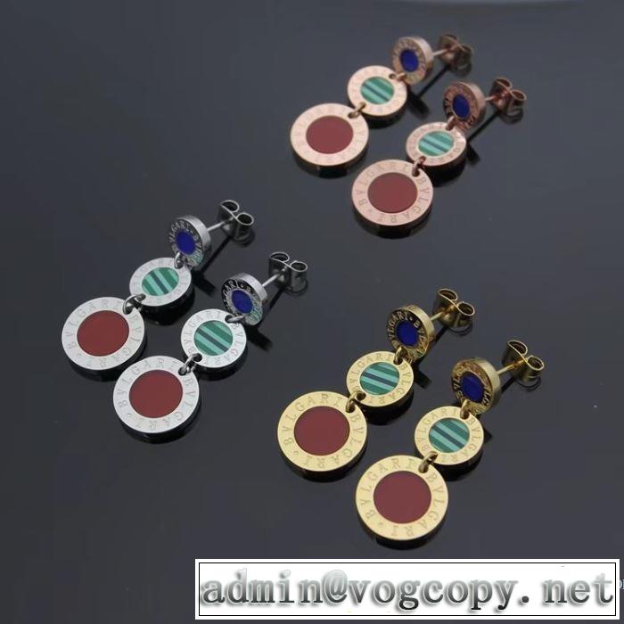  プレゼントにも大人気 2018春夏新作 希少 ピアス ブルガリ BVLGARI 3色可選