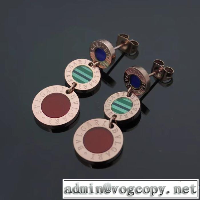 プレゼントにも大人気 2018春夏新作 希少 ピアス ブルガリ BVLGARI 3色可選