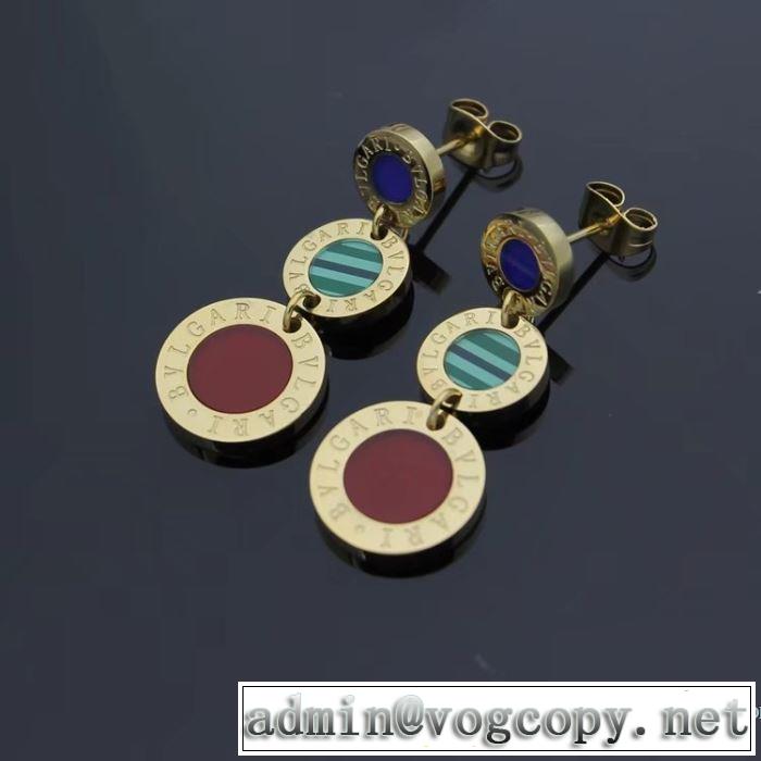 プレゼントにも大人気 2018春夏新作 希少 ピアス ブルガリ BVLGARI 3色可選