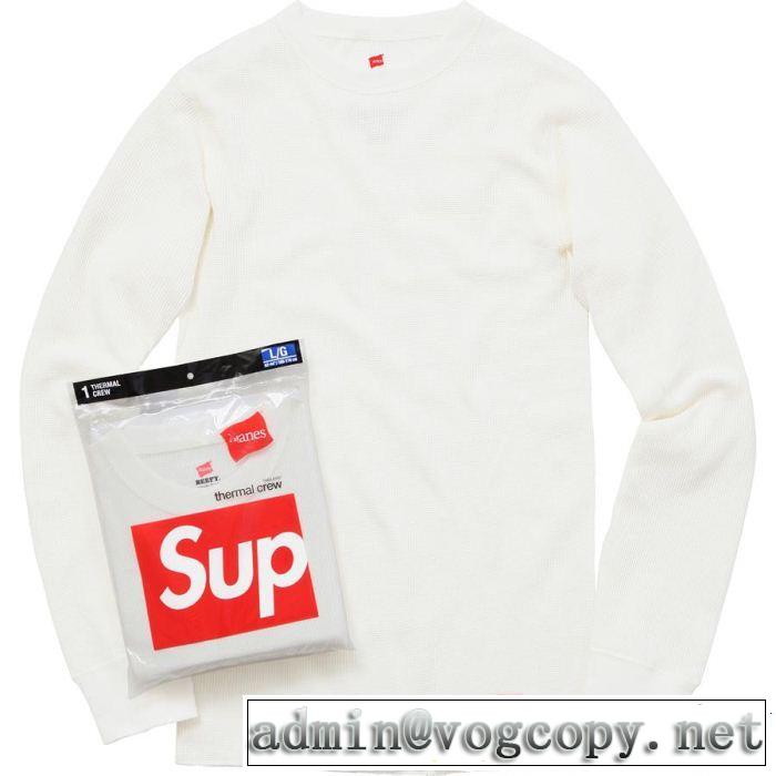 Supreme?Hanes? Thermal Crew シュプリーム 流行の注目ブランドSUPREME 長袖/Tシャツ2018最安値！