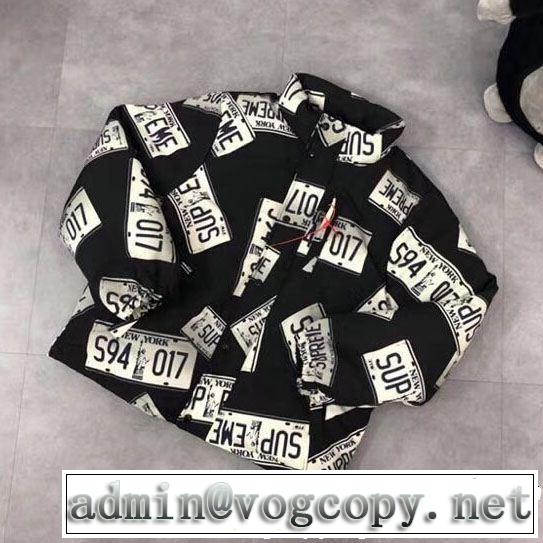 秋のお出かけに最適 Supreme 17FW License Plate Puffy Jacket SUPREME シュプリーム 多色可選 流行っている