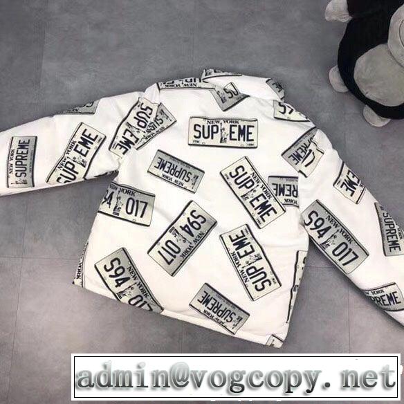 秋のお出かけに最適 Supreme 17FW License Plate Puffy Jacket SUPREME シュプリーム 多色可選 流行っている