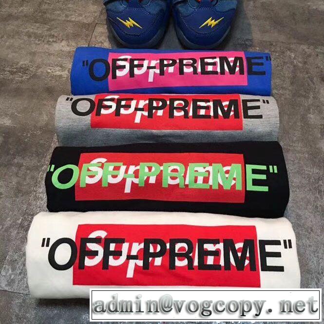  欧米韓流   Supreme &times; Off-White  BOXシュプリーム 今季爆発的な人気SUPREME 半袖/Tシャツ4色可選