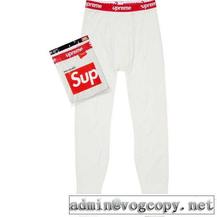 人目を引く存在SupremeHanes Thermal Pantスエットパンツ大人カジュアル実用品