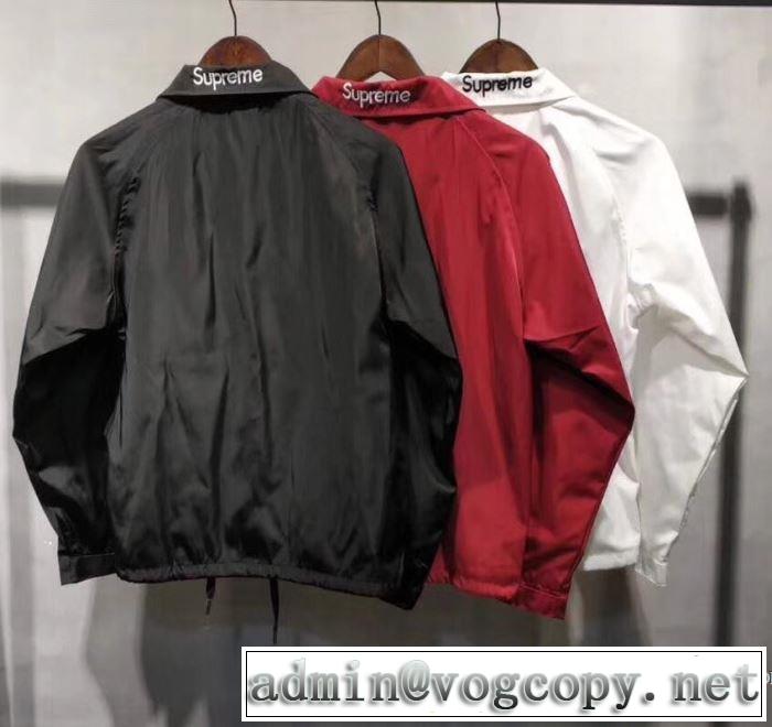 高級感を演出するSUPREMEシュプリームジャケットメンズスーパーコピージップアップパーカーブルゾンブラック、ホワイト、赤色3色