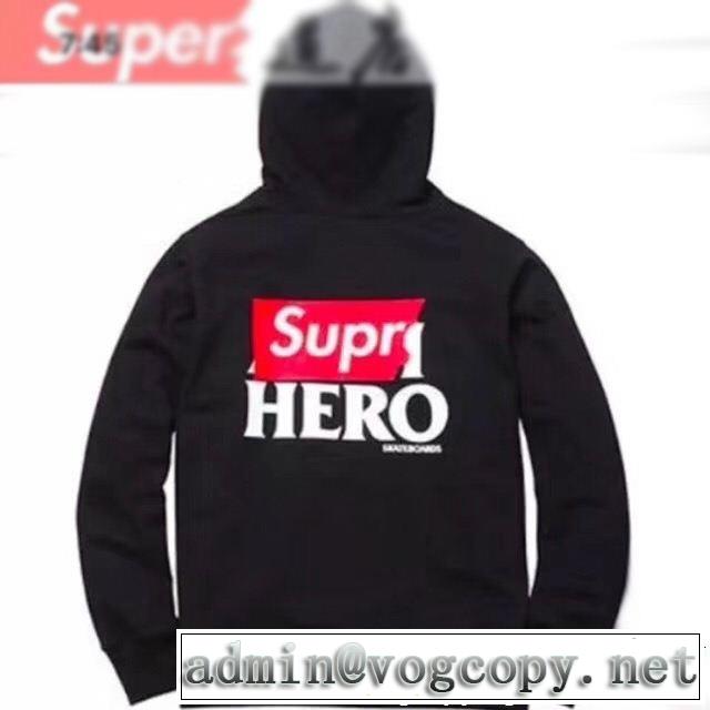 今季大人気新作登場 supreme anti hero zip up sweatshirt Xsuper hero大box logo パーカー18AW美品