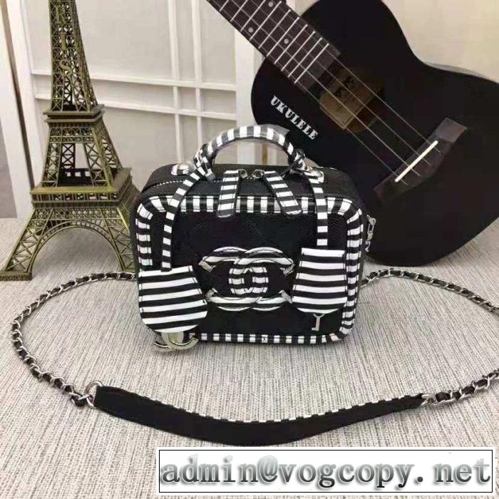  先行受注L 多色可選 2018新品入荷 化粧バッグ ミックス感が溢れる CH CHANE 