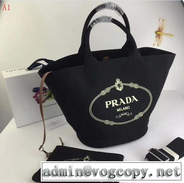 ミックス感が溢れる　人気デザインで欲しい　PRADA プラダ  4色可選  トートバッグ