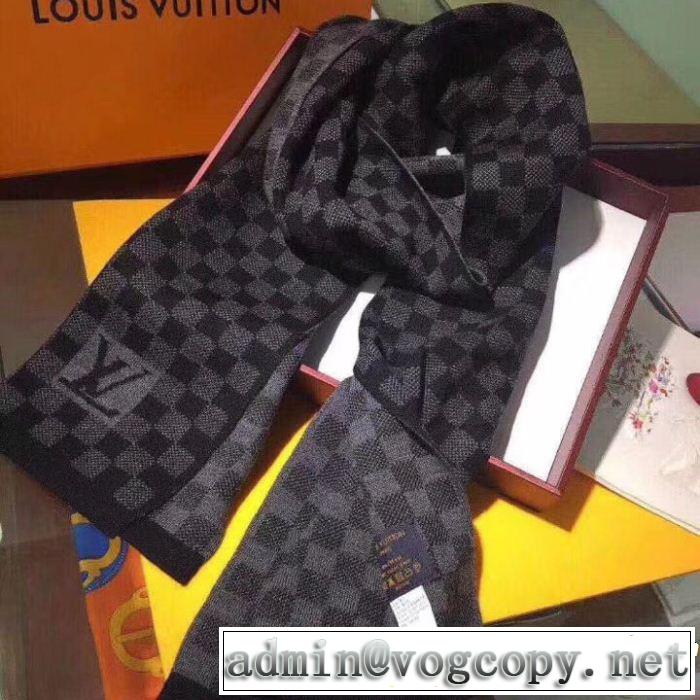 2018【SALE！】 LOUIS VUITTON 在庫を確保 チェック柄 ルイ ヴィトンロングマフラー 2色可選