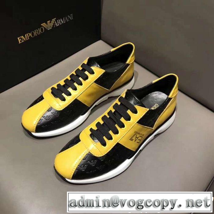 抜群の着心地 ARMANI 高評価人気品アルマーニ スニーカー、靴 2色可選オシャレに欠かせない！