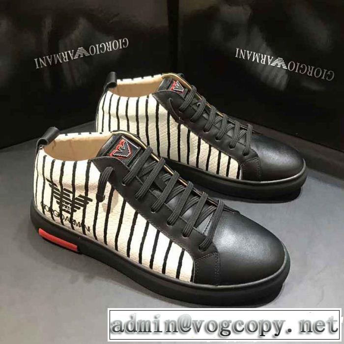  毎日でも使える人気商品 アルマーニ ARMANI 2019年春の新作続々 カジュアルシューズ  2色可選 