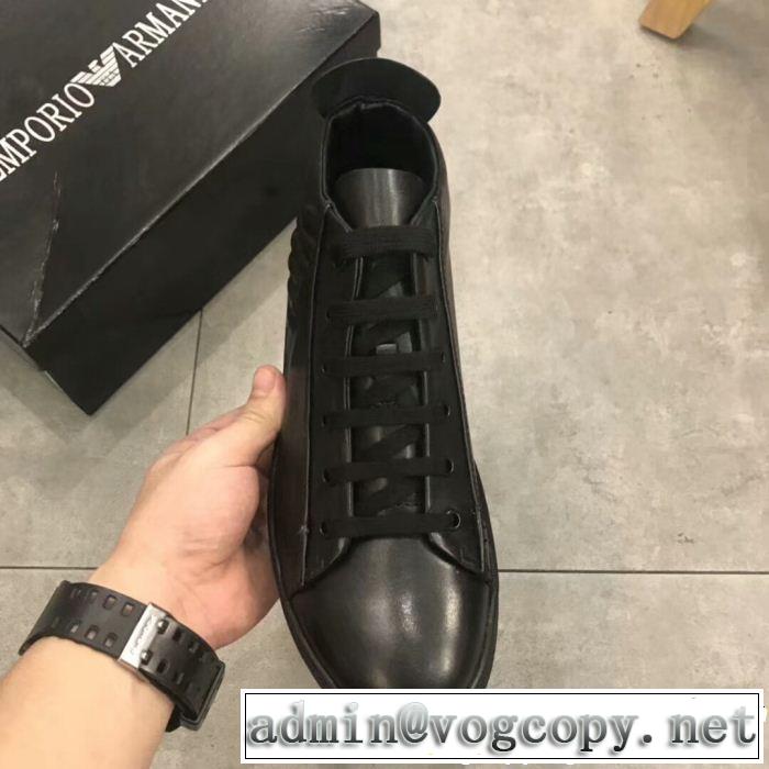 お手頃価格で人気商品 アルマーニ 今年っぽいトレンド商品 ARMANI ハイトップシューズ カジュアル派向け