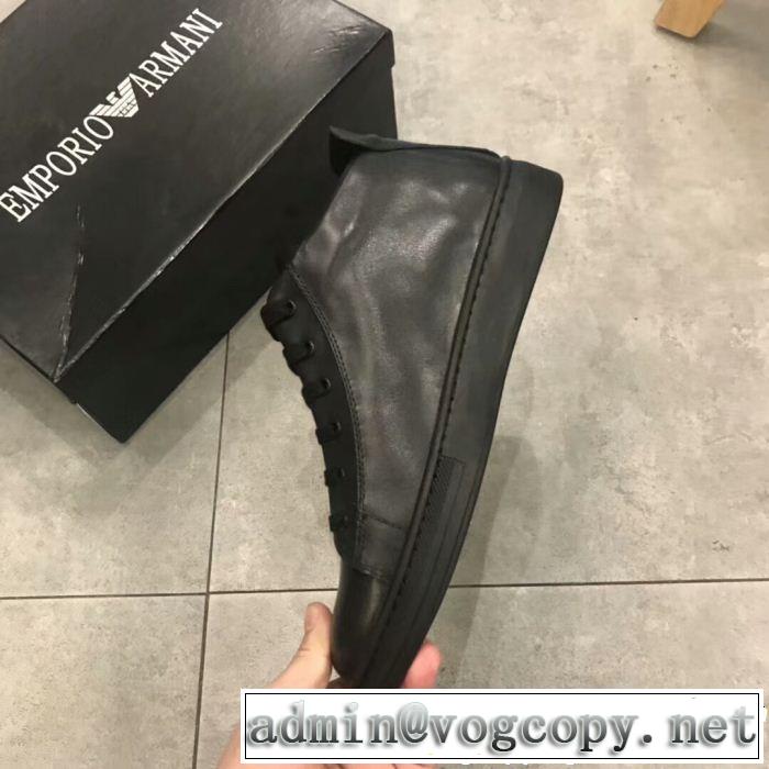 お手頃価格で人気商品 アルマーニ 今年っぽいトレンド商品 ARMANI ハイトップシューズ カジュアル派向け
