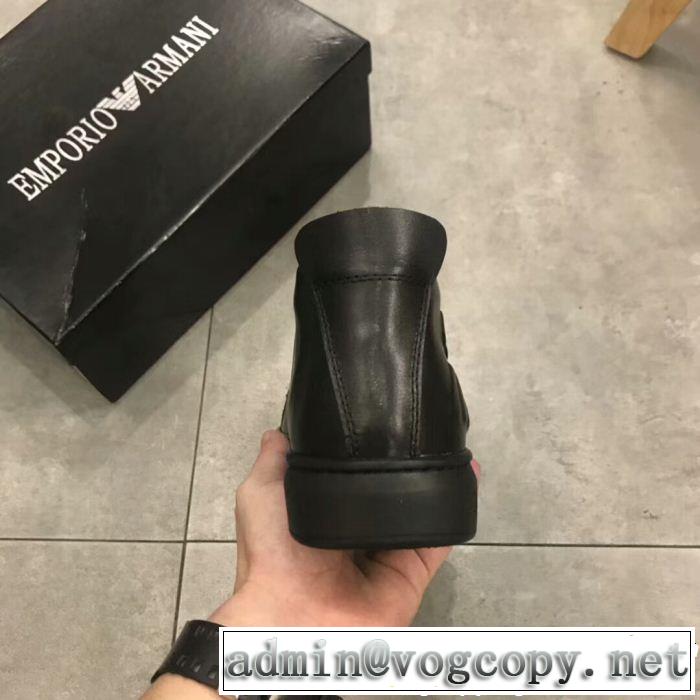 お手頃価格で人気商品 アルマーニ 今年っぽいトレンド商品 ARMANI ハイトップシューズ カジュアル派向け