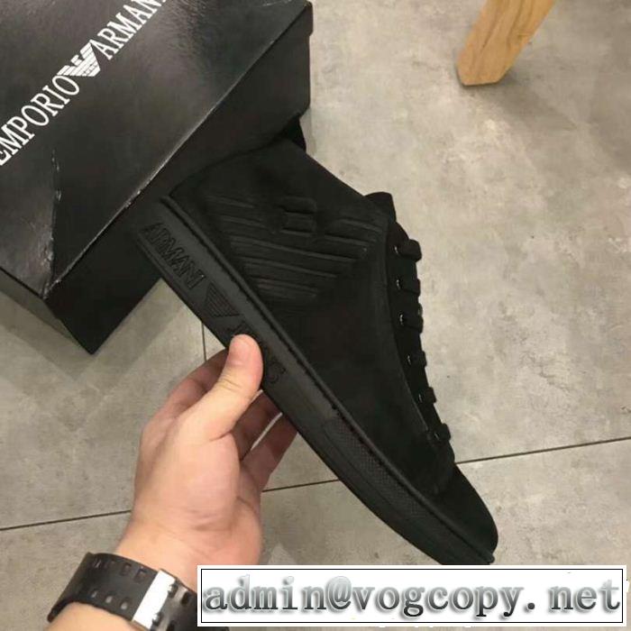 アルマーニ VIPセール限定品 ARMANI 高い人気アイテム ハイトップシューズ 2019新作セール