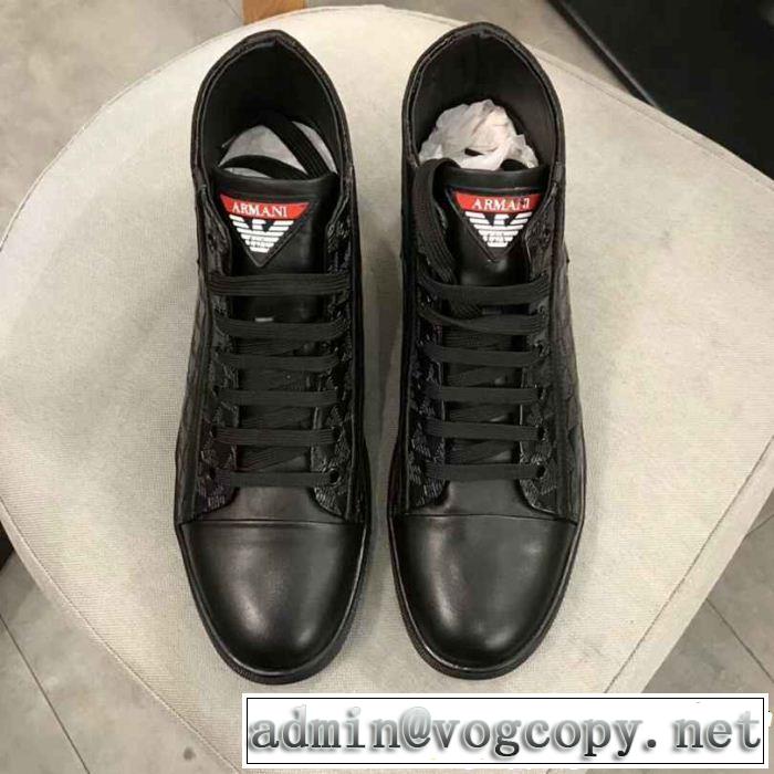  セレブ愛されたモデル アルマーニ ARMANI 超人気モデル ハイトップシューズ とにかく人気アイテム 