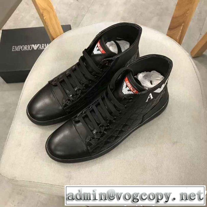 セレブ愛されたモデル アルマーニ ARMANI 超人気モデル ハイトップシューズ とにかく人気アイテム