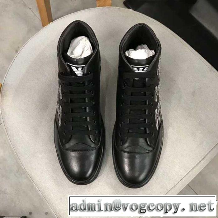2色可選  お得なレアアイテムが多数 アルマーニ ARMANI ハイトップシューズ 激レアモデル高品質