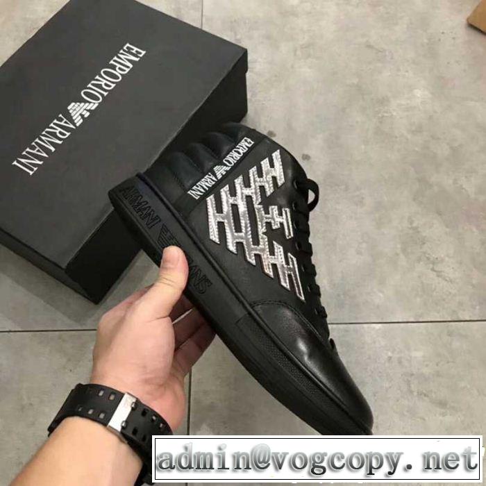 2色可選  お得なレアアイテムが多数 アルマーニ ARMANI ハイトップシューズ 激レアモデル高品質