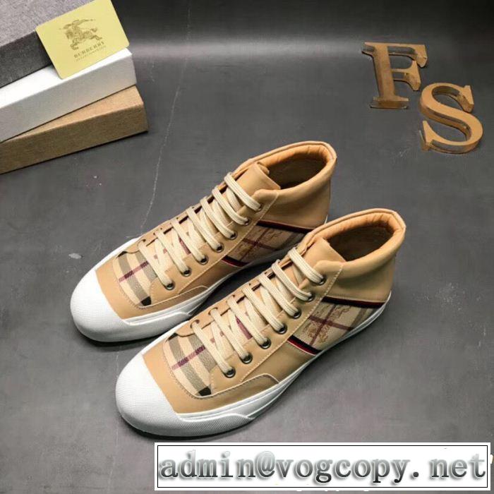 新着アイテム最新 ハイトップシューズ 2色可選 バーバリー BURBERRY  雑誌掲載アイテムセール