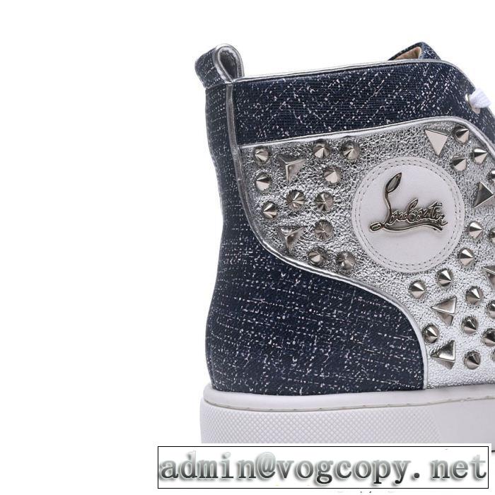 18SS人気新作Christian LouboutinルブタンコピーNo Limit 018 Flatストラスハイカットスニーカースパイク