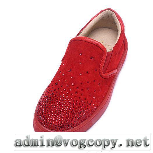 真っ赤ルブタンコピーメンズChristian Louboutinローカットスリッポンスニーカーシューズ最終数量限り！