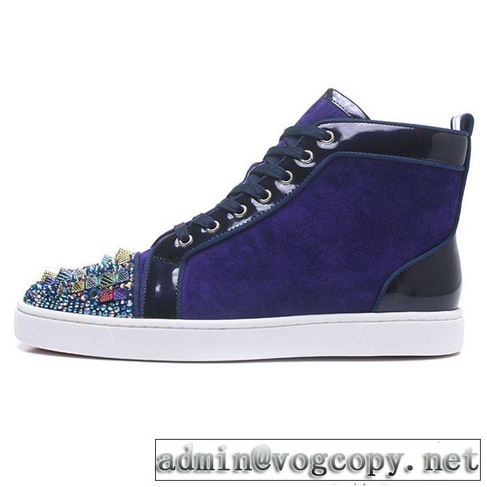 注目されるChristian Louboutinルブタン偽物ハイカットスニーカー上質な素材採用スパイクメンズシューズ