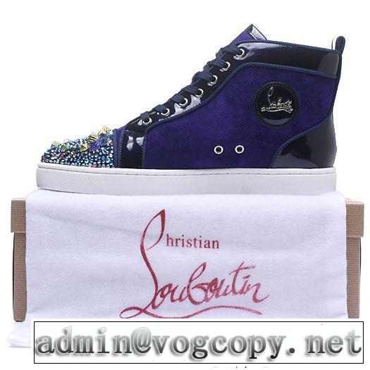 注目されるChristian Louboutinルブタン偽物ハイカットスニーカー上質な素材採用スパイクメンズシューズ