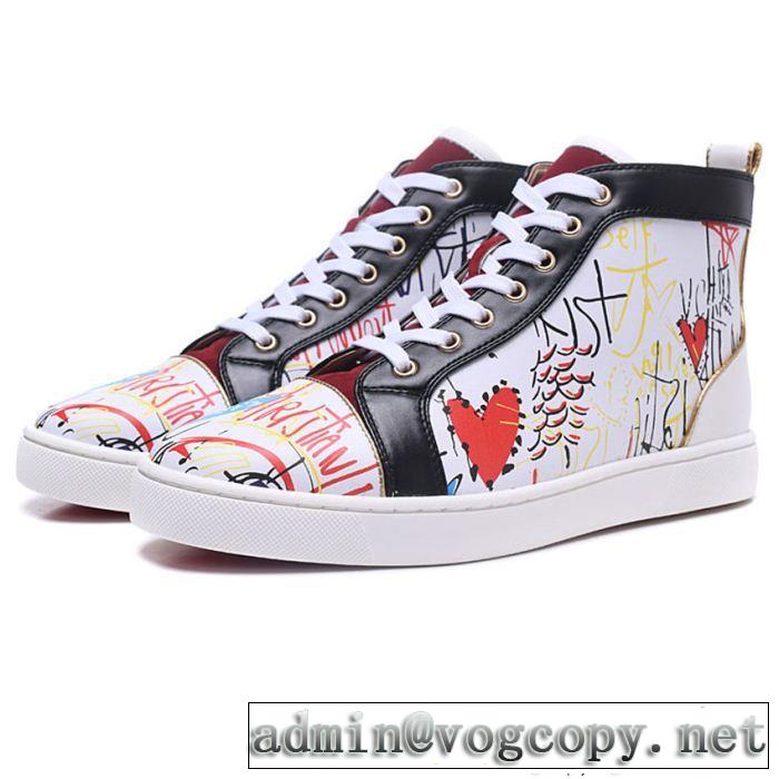 軽い履き心地Christian Louboutinルブタンコピーメンズハイカット本革スニーカーカジュアルシューズ春夏季新作