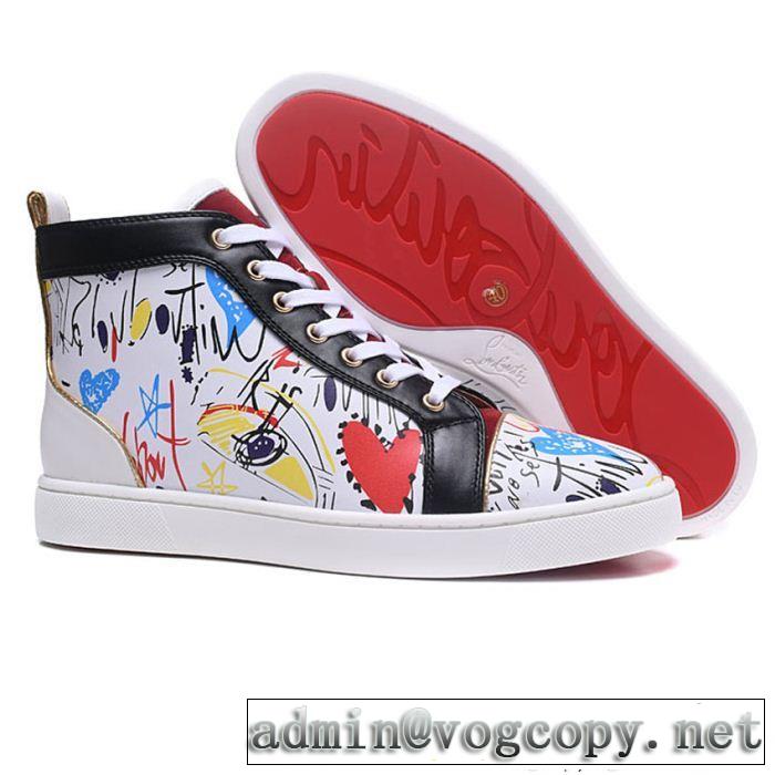 軽い履き心地Christian Louboutinルブタンコピーメンズハイカット本革スニーカーカジュアルシューズ春夏季新作