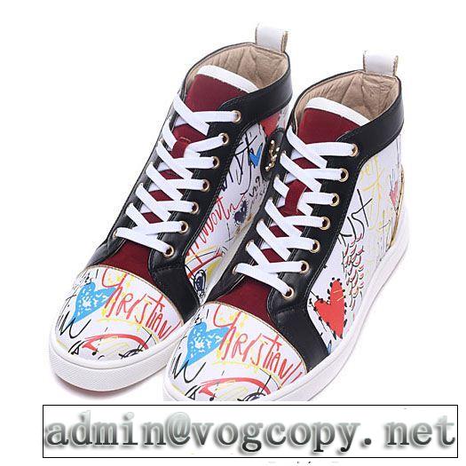 軽い履き心地Christian Louboutinルブタンコピーメンズハイカット本革スニーカーカジュアルシューズ春夏季新作