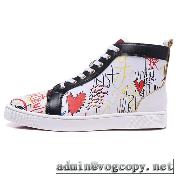 軽い履き心地Christian Louboutinルブタンコピーメンズハイカット本革スニーカーカジュアルシューズ春夏季新作