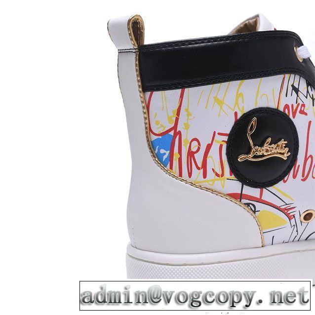 軽い履き心地Christian Louboutinルブタンコピーメンズハイカット本革スニーカーカジュアルシューズ春夏季新作