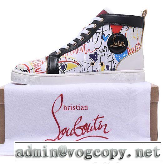 軽い履き心地Christian Louboutinルブタンコピーメンズハイカット本革スニーカーカジュアルシューズ春夏季新作