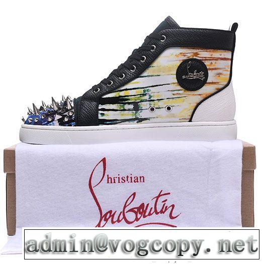 高級感を演出するルブタン新作コピーChristian Louboutinメンズハイカットスパイク春夏季新作シューズ靴